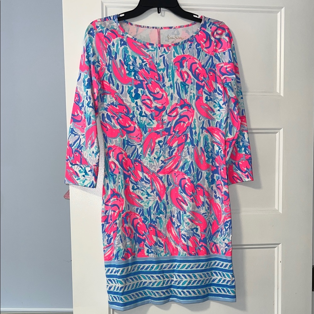 Lilly Pulitzer NWOT Marlowe Boatneck lobster Print Dress